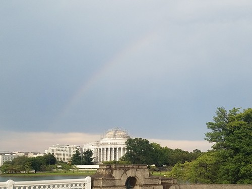 Rainbow Fades over Jefferson Memorial