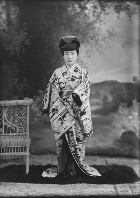 Studio portrait of a japanese woman wearing a kimono in Mareeba, Queensland