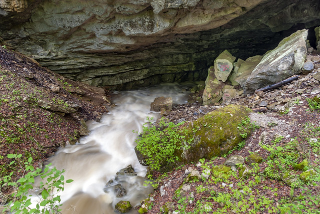 Lost Creek Cave entrance, flooding, White County, Tennessee