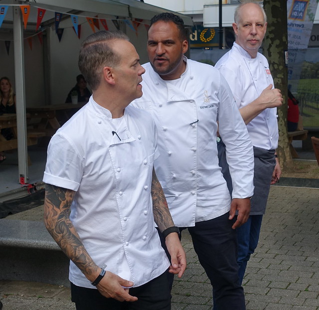 Chefs Michael Caines, Simon Wood and Mike Harrison at Bolton Food Festival 2019
