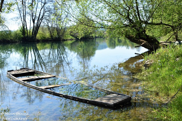 Karlovac, Karlovac County, Croatia - Just a boat in spring time on river Korana.....