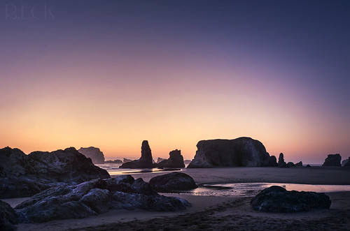 face rock beach bandon oregon sunset color nikon nature landscape wilderness ocean oceanscape rocks russell eck travel