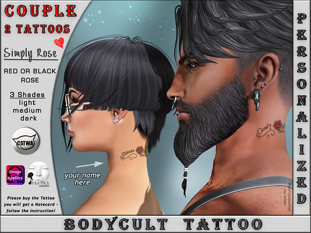 BodyCult Tattoo Neck COUPLE Simply Rose