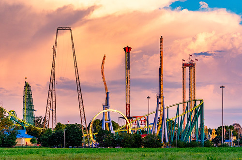 Valleyfair Amusement Park - Shakopee, Minnesota by Tony Webster, The Valleyfair amusement park in Shakopee, Minnesota, at sunrise.minnesota photograph shakopee amuse