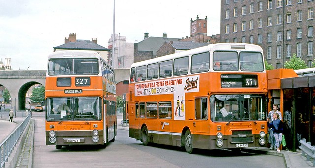 GM Buses: 7935 (BNC935T) passing 3234 (C234ENE) in Stockport Bus Station