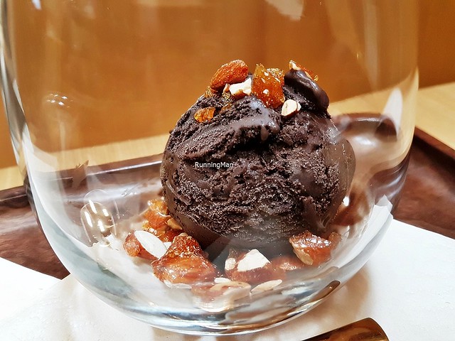 Chocolate Mint Ice Cream With Caramelised Almonds