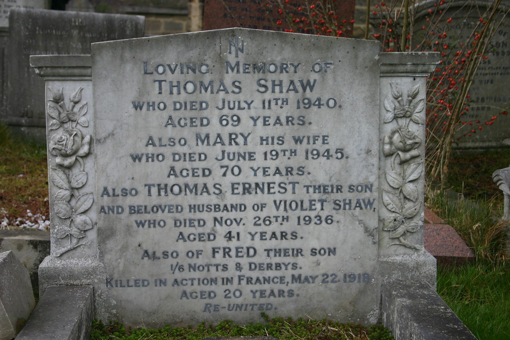 Frederick Shaw Memorial on Family Grave