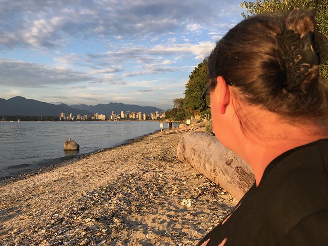 Ewa in Vancouver.. sunset watching by the beach..