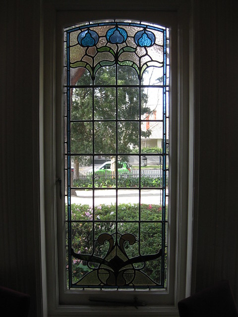An Art Nouveau Stained Glass Window in the Best Bedroom of 