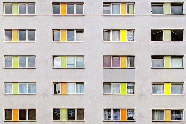DE Berlin - facade of apartment building on Wilhelmstraße
