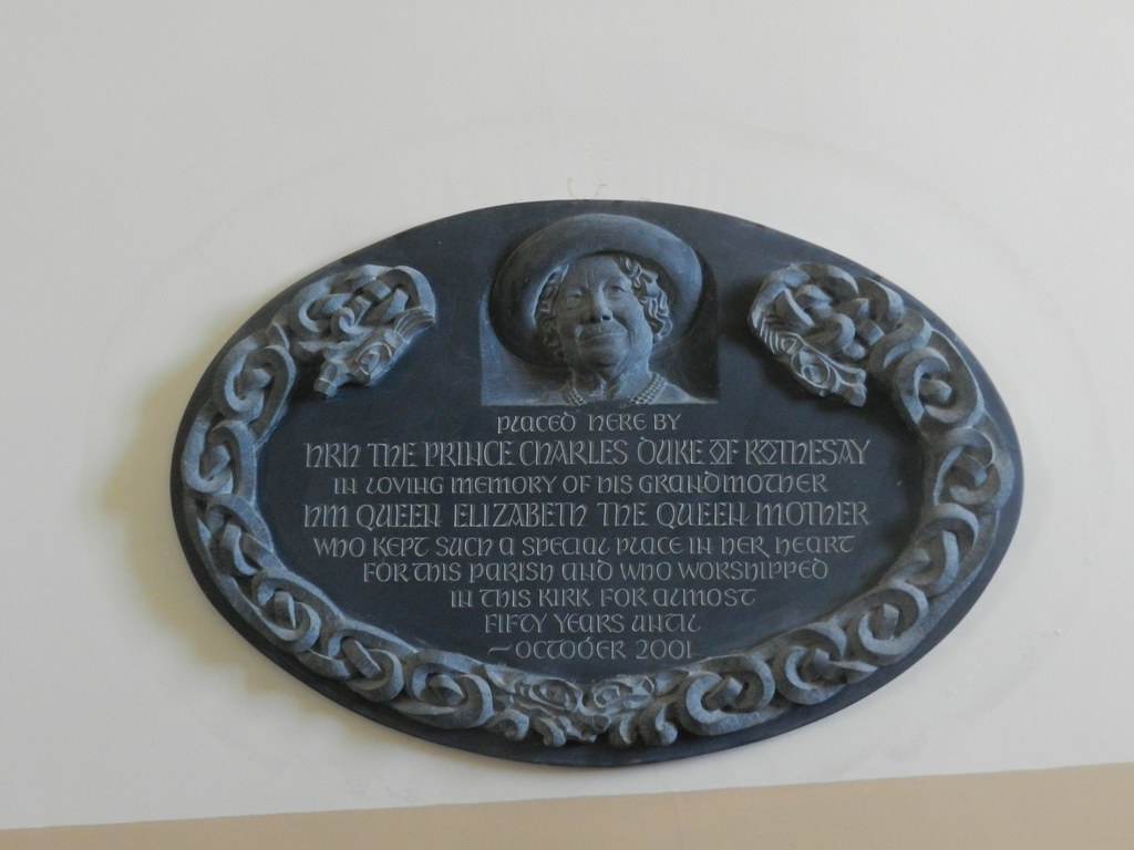 Queen Mother Plaque, Canisbay Church, Canisby, Caithness, Aug 2017