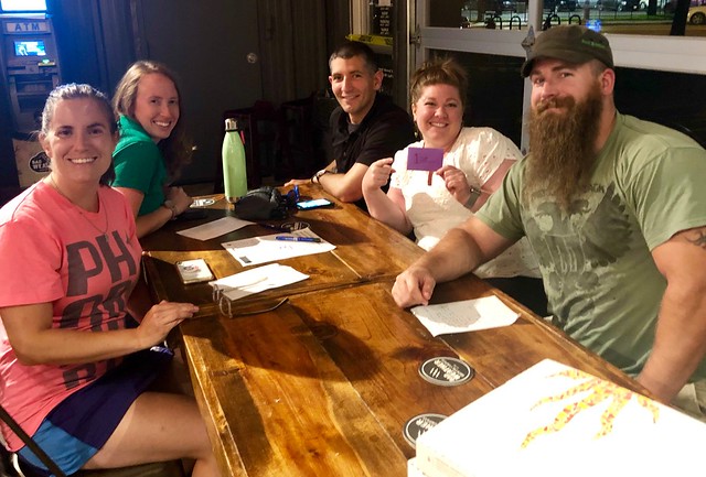 August 14th at Bad Weather Brewing. First Place winner: Fistbump Rocketship - 48 pts