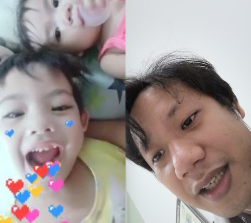 Aug 28 2019 videocall. Ayaw daw mkipagusap ni misha. Pero nrinig ko biglang umiyak c misha. Nauntog pala. Be careful mga anak ko | by dray_ef