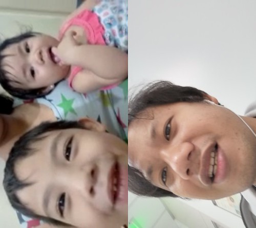 Aug 28 2019 videocall. Ayaw daw mkipagusap ni misha. Pero nrinig ko biglang umiyak c misha. Nauntog pala. Be careful mga anak ko | by dray_ef