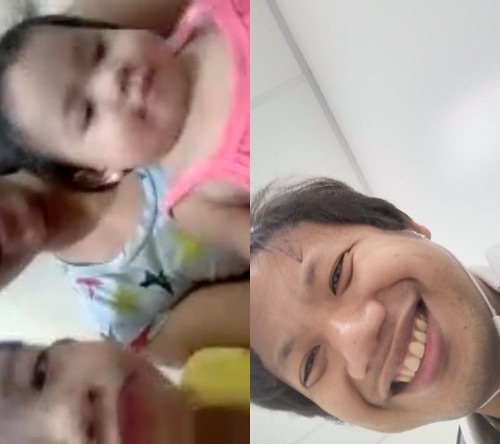 Aug 28 2019 videocall. Ayaw daw mkipagusap ni misha. Pero nrinig ko biglang umiyak c misha. Nauntog pala. Be careful mga anak ko | by dray_ef