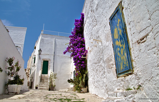 Ostuni silent and colorful street