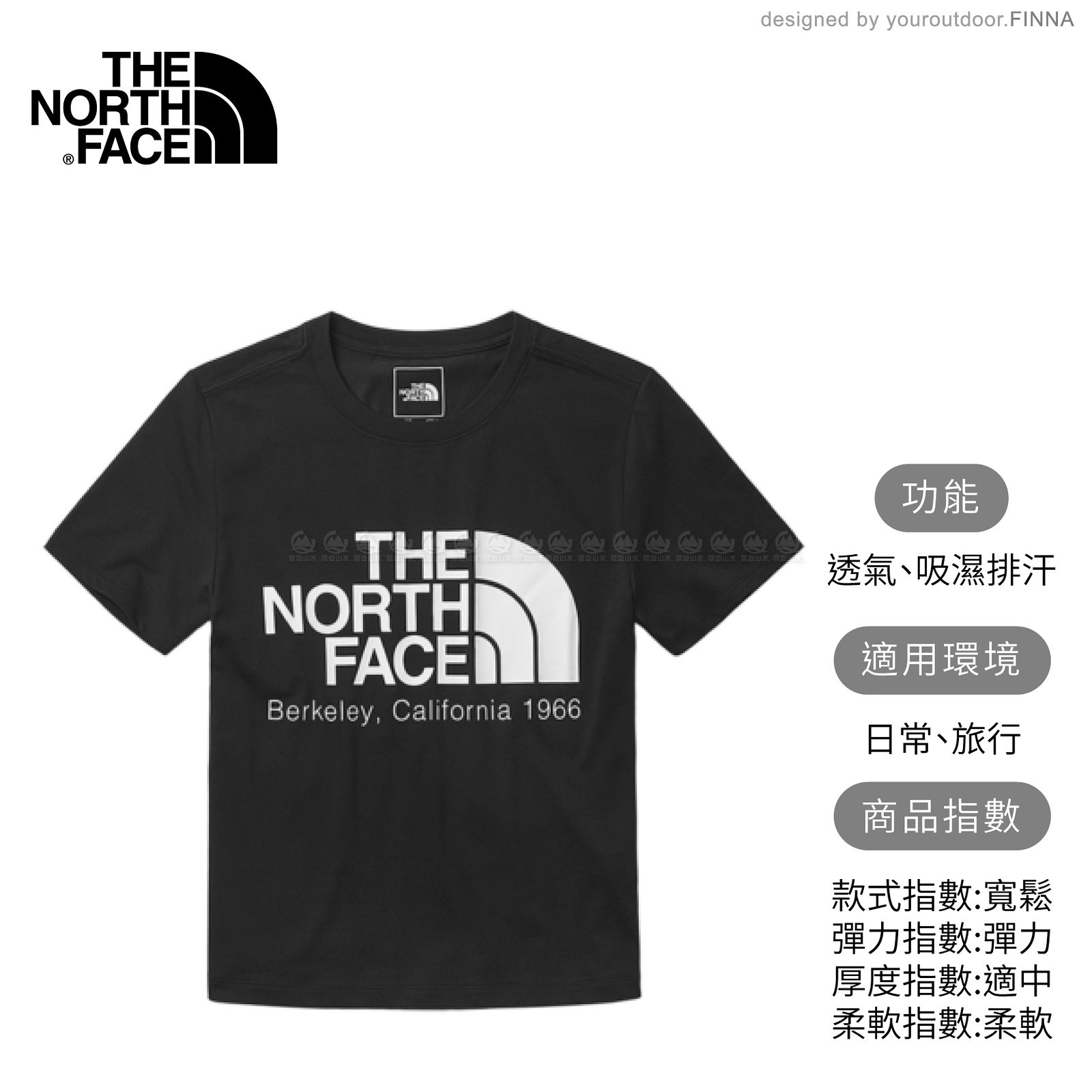 【The North Face 女 快乾LOGO 短T《黑》】46GF/棉T/t恤/短袖上衣/快乾短袖