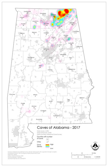 Alabama Cave Distribution, 2017