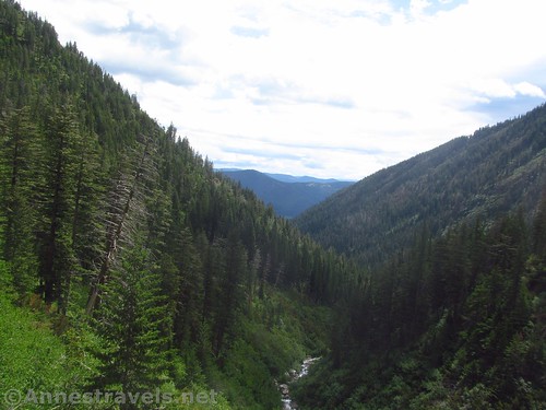 Looking back down the valley on the Leigh Lake Trail, Cabinet Mountains Wilderness, Montana