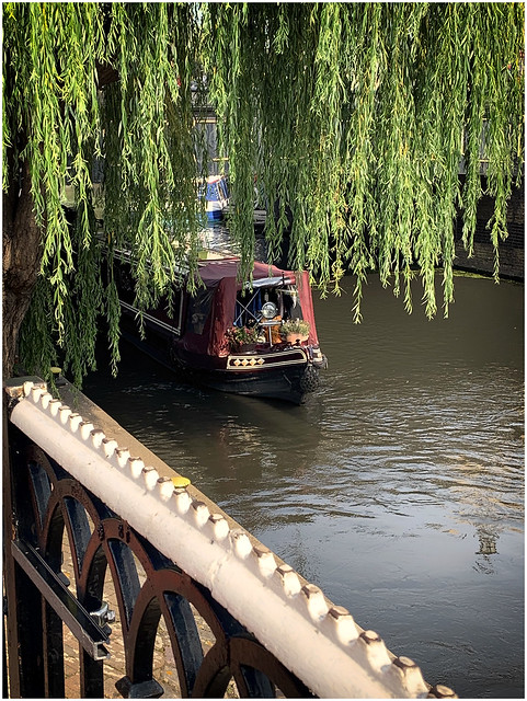 Residential River Boat approaching Camden Lock, London