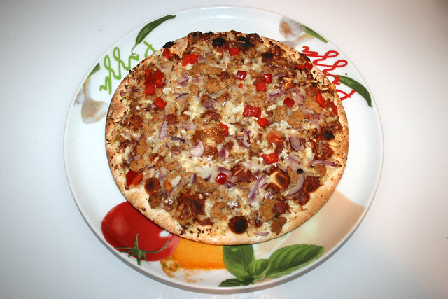 06 - Papa Joe's Steinofen Pizza  - Pulled Pork Style - Fertig gebacken / Finished baking