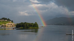 Rainbow above the Hardangerfjord in Norheimsund (Hordaland, Norway) (11/08/2019 -08)