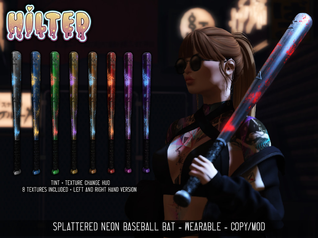 HILTED – Splattered Neon Baseball Bat