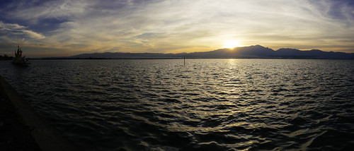 travel panorama thailand phayao sunset sun lake water kwan
