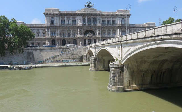 Palazzo di Giustizia and the Ponte Umberto I on the River Tiber (Rome, Italy)
