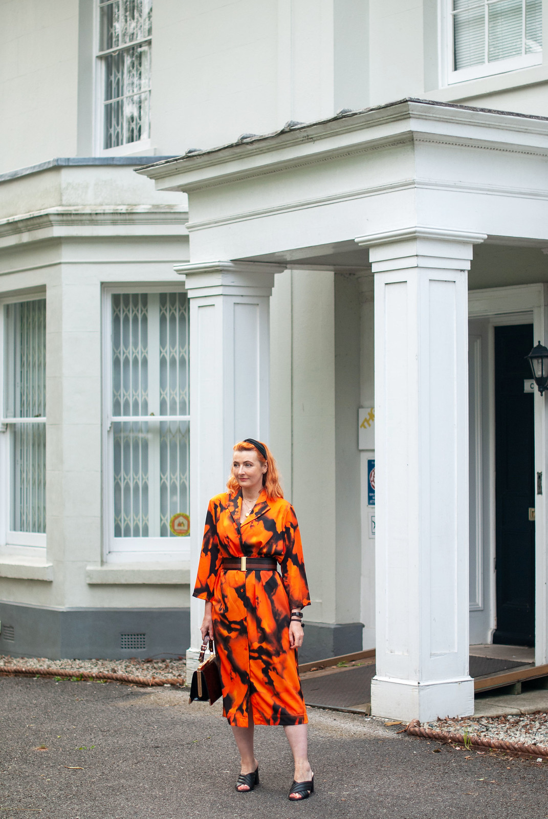 A Slouchy Black and Orange Dress... Nothing to Do With Halloween | Not Dressed As Lamb, over 40 fashion blogger