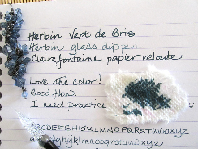 Herbin Vert de Gris Swatch and Writing