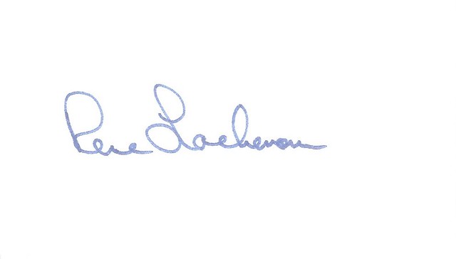 Rene Lachemann autographed index card