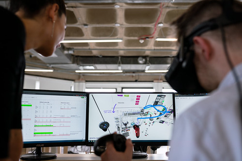 Engineers test virtual reality software | by This is Engineering image library