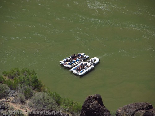 Two rafts above the Lava Falls Rapids, Grand Canyon National Park, Arizona