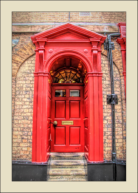 Doorway, Café Rouge, 52 Low Petergate, York, Yorkshire, England UK