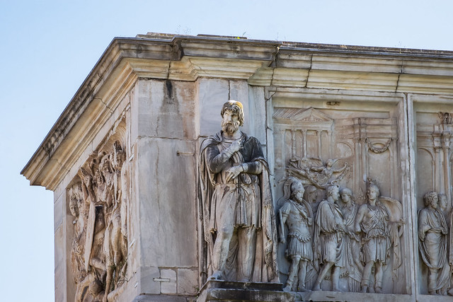 Statues on the Arch of Constantine, Roman Forum, Rome, Italy