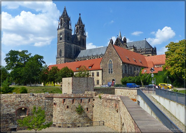 Blick über die Bastion Clewe zum Magdeburger Dom