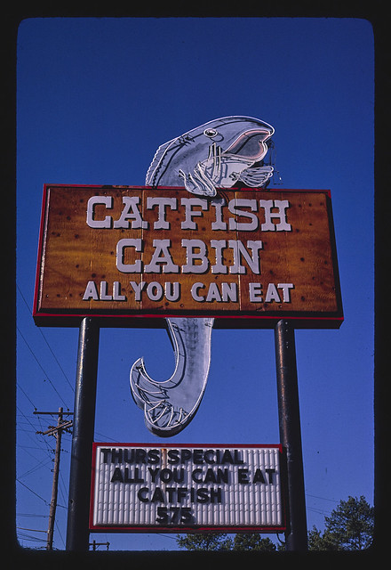 Catfish Cabin Restaurant sign, Route 11, Birmingham, Alabama (LOC)