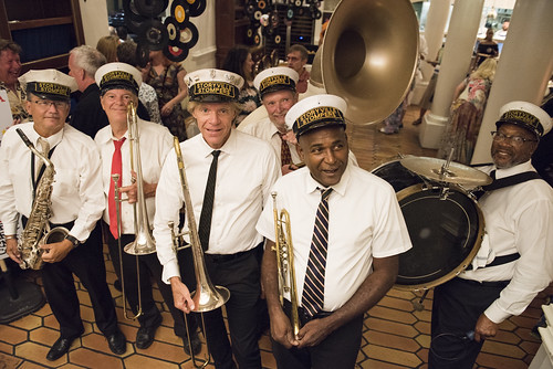 Storyville Stompers lead the second line at the WWOZ Groove Gala at Tableau and Le Petit Theatre in New Orleans on September 5, 2019. Photo by Ryan Hodgson-Rigsbee RHRphoto.com