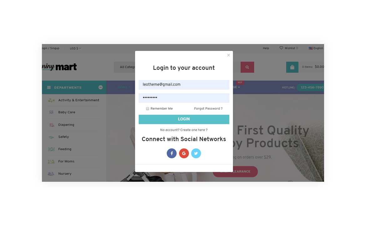 Social Login Supported