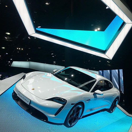 Porsche Taycan looks a lot bigger in the metal. Very simple. Very clear. Very Porsche. #porsche #iaa19 #cardesign #formtrends | by Eric G.