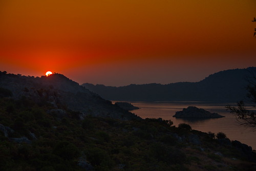 kekova turkey sunrise sea hills islands