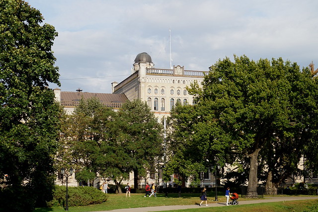 Riga - City Canal Park and the University of Latvia