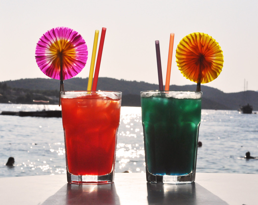 Two cocktails by the sea
