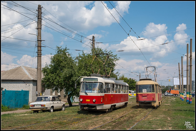 30-07-19 Kharkiv transportnyj Tatra T3SUCS 3068 (ex-Bratislava), Kharkiv - Vulytsia Akademika Pavlova