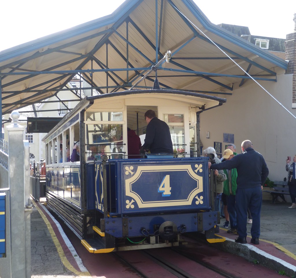 Great Orme Tramway car 4 loading at Victoria Station, Llandudno, for the trip on the lower section to Halfway.