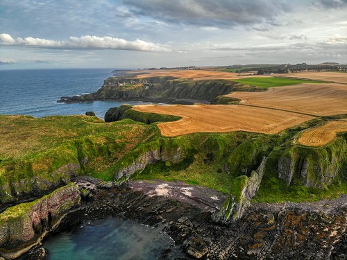 landscape aerial cliff sea fields