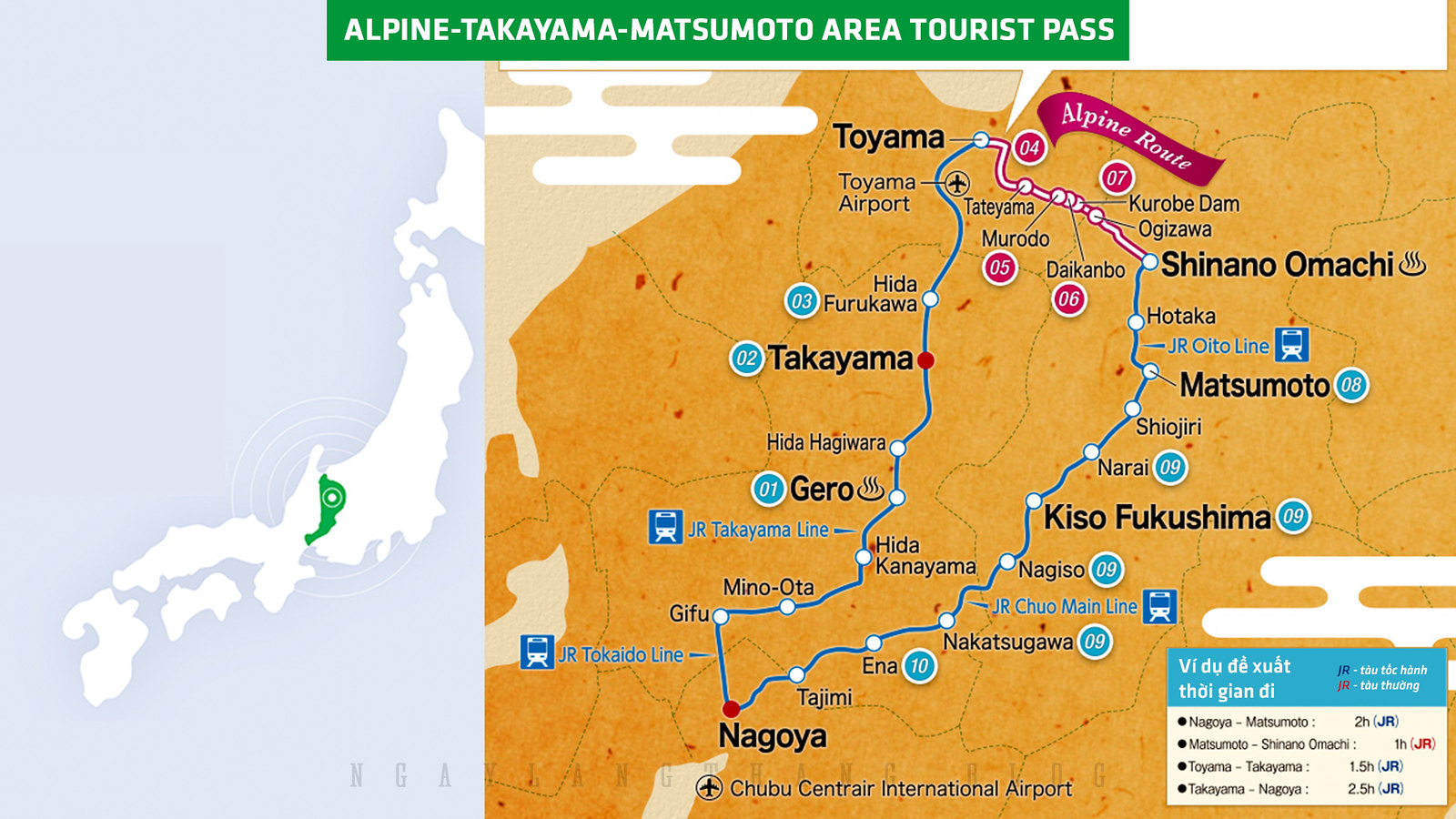 Alpine-Takayama-Matsumoto Area Tourist Pass-ngaylangthang