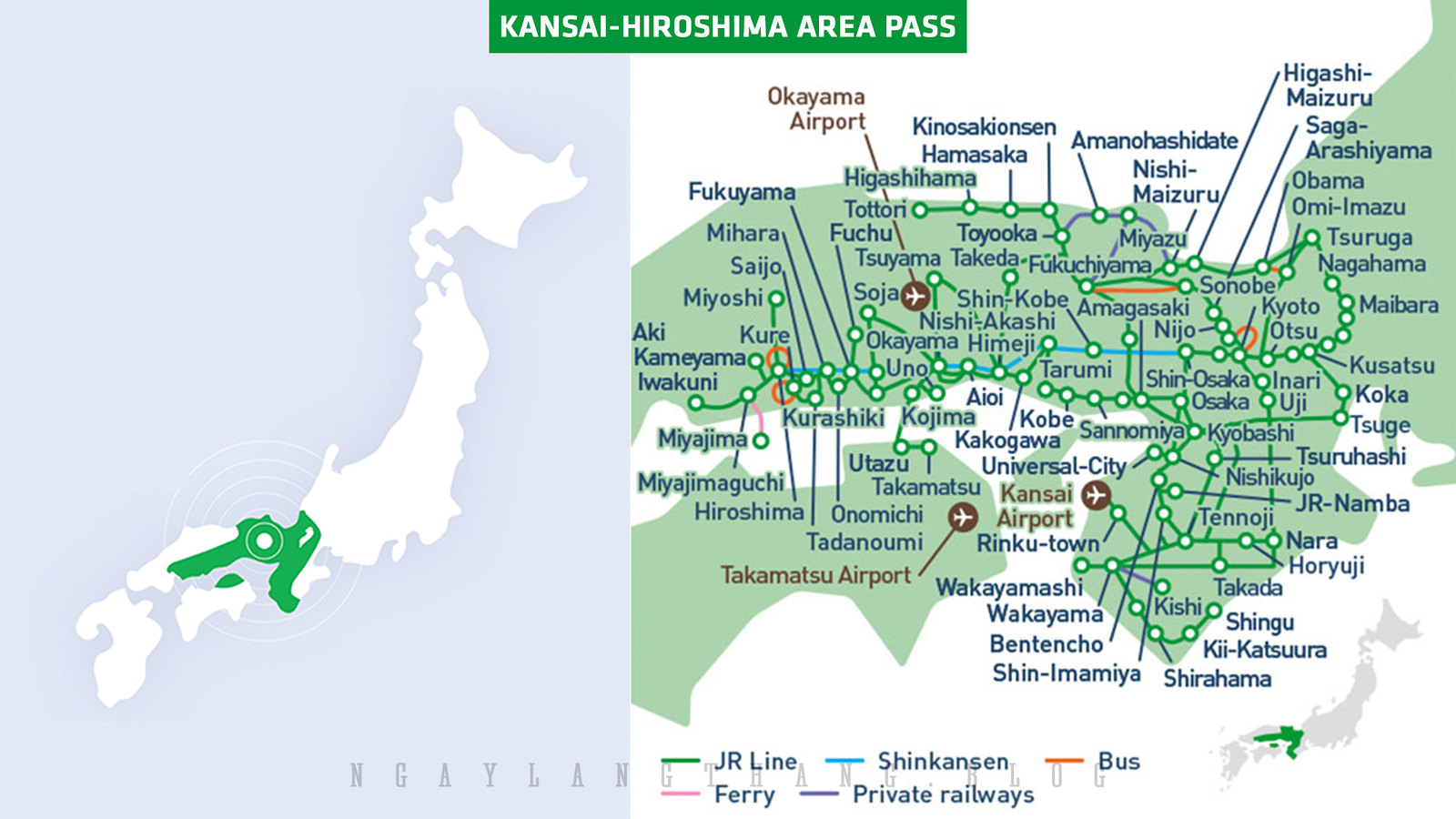 Kansai-Hiroshima Area Pass-ngaylangthang