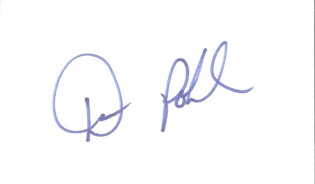 Dan Pohl autographed index card